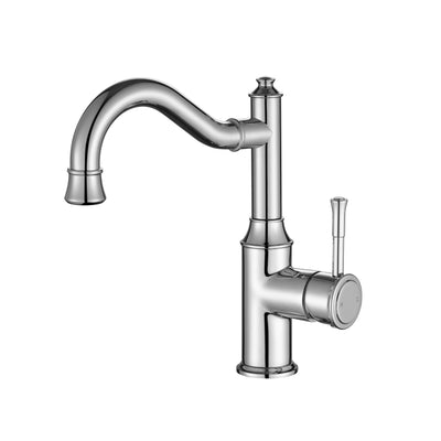 MODERN NATIONAL MONTPELLIER SHEPHERDS CROOK HIGH RISE TALL BASIN MIXER 256MM CHROME