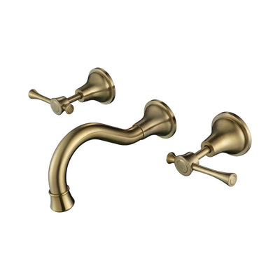 MODERN NATIONAL MONTPELLIER WALL SPA AND SINK THREE PIECE SET 202MM BRUSHED BRONZE