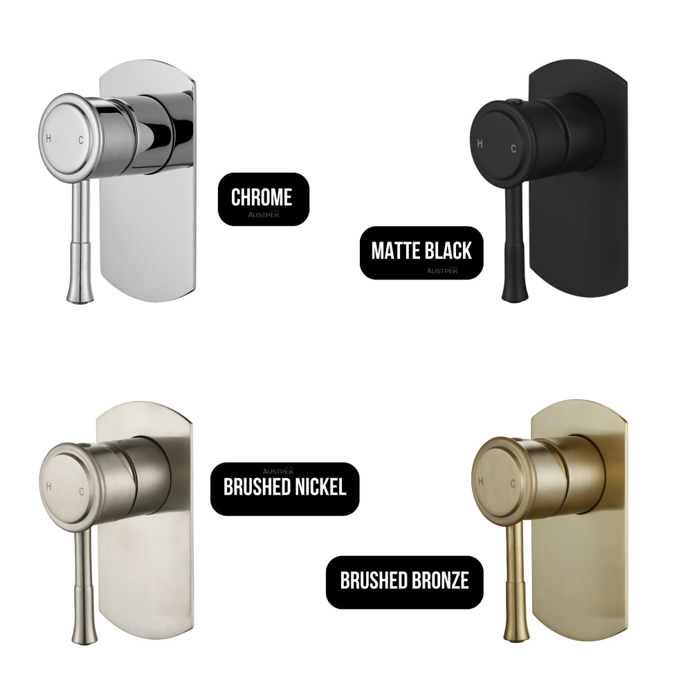 MODERN NATIONAL MONTPELLIER SHOWER MIXER TRIM KIT WITH UNIVERSAL BODY 130MM BRUSHED NICKEL