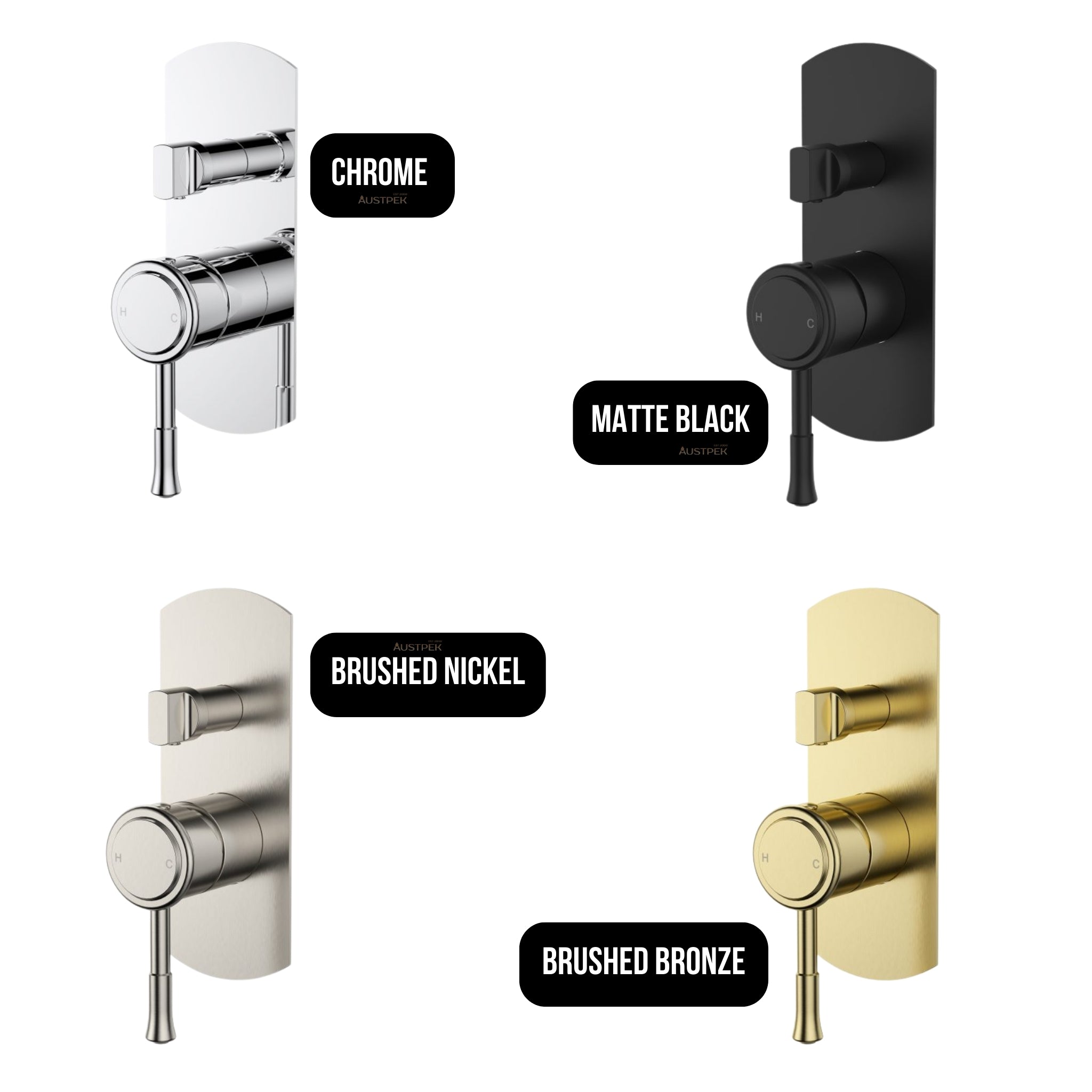 MODERN NATIONAL MONTPELLIER SHOWER DIVERTER MIXER 180MM BRUSHED BRONZE