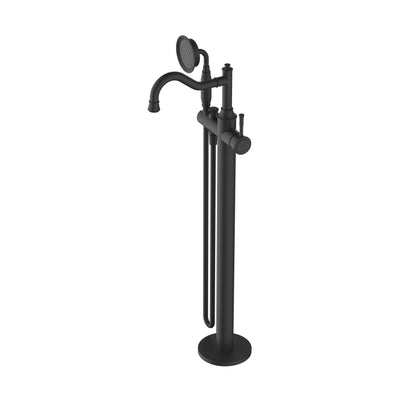 MODERN NATIONAL MONTPELLIER FREESTANDING BATH MIXER WITH HAND SHOWER 793MM MATTE BLACK