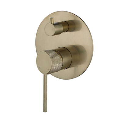 MODERN NATIONAL STAR MINI SHOWER DIVERTER MIXER WITH KNURLED HANDLE 130MM BRUSHED BRONZE