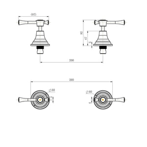 MODERN NATIONAL MONTPELLIER WALL TOP ASSEMBLIES BRUSHED NICKEL