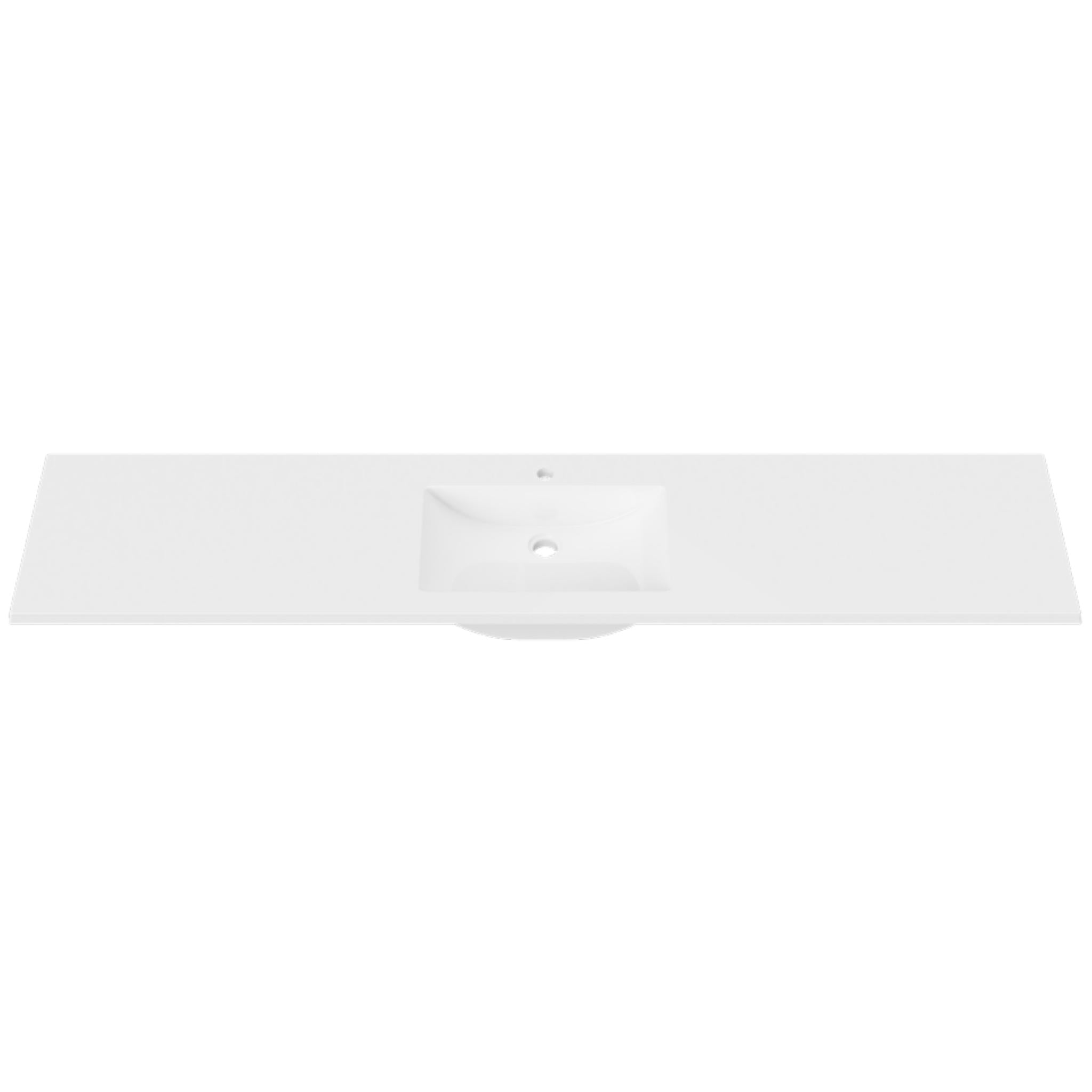 DUROCLASS MONACO GLOSS WHITE SINGLE BOWL UNDERMOUNT VANITY TOP (MULTIPLE SIZES AVAILABLE)