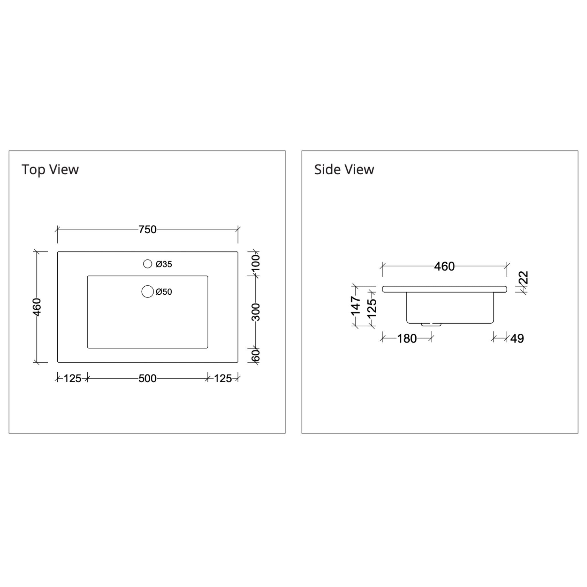 DUROCLASS MONACO GLOSS WHITE SINGLE BOWL UNDERMOUNT VANITY TOP (MULTIPLE SIZES AVAILABLE)