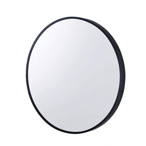 AQUAPERLA ROUND WALL FRAMED MIRROR BLACK 800MM