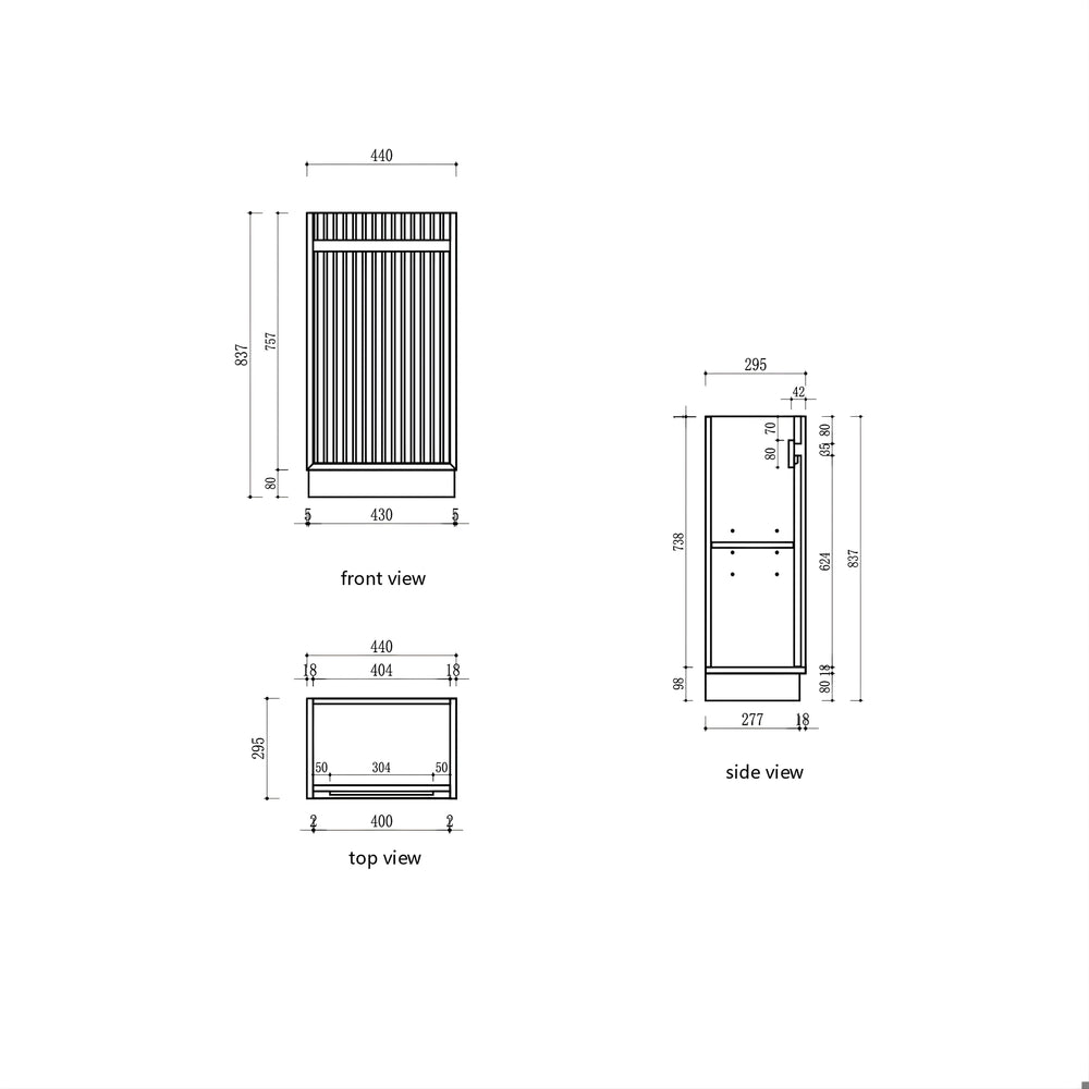 AULIC MINI RAVIA MATTE WHITE 450MM SPACE SAVING FLOOR STANDING VANITY