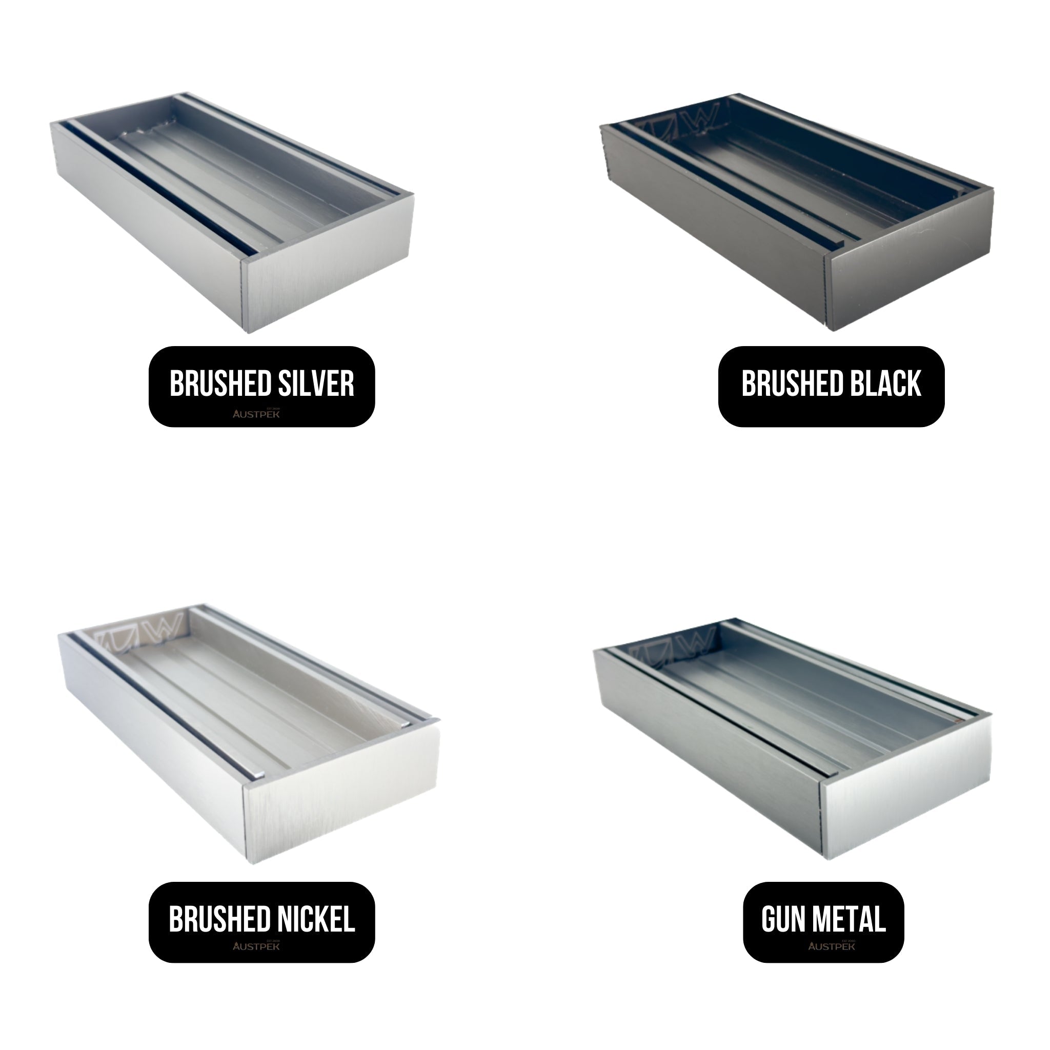 AQUAPERLA EZY FLOW TILE INSERT GRATE BRUSHED SILVER 300X35MM