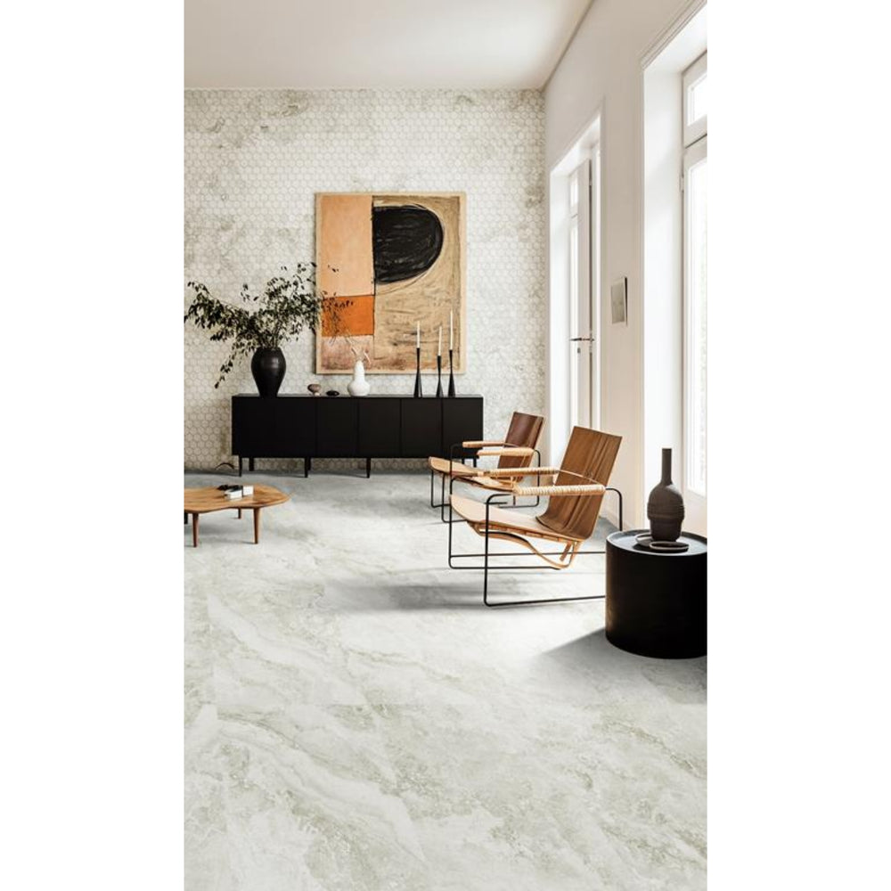 MUSES IMPERIAL STONE IVORY FELLTEC 600X600MM SQUARE TILE (PER BOX)