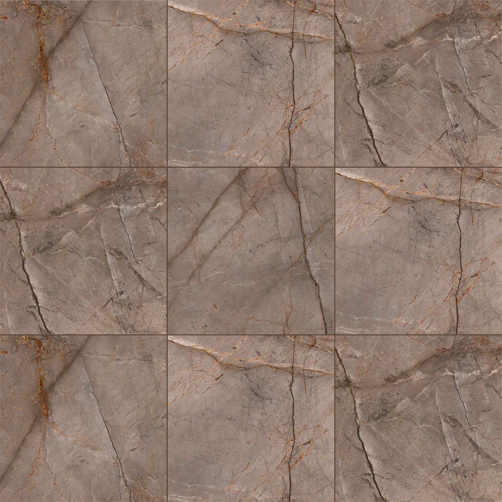 MUSES SILVER ROOT BROWN SOFT POLISHED 600X600MM SQUARE TILE (PER BOX ...