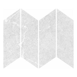 MUSES PETRA MIX IVORY FELLTEC 73X260MM CHEVRON MOSAIC TILE (PER BOX)