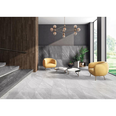 MUSES CREST LIGHT GREY FELLTEC 600X1200MM RECTANGULAR TILE (PER BOX)