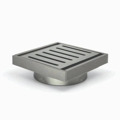 AQUAPERLA MUSES EZY FLOW GUARD FLOOR WASTE 100X100X14MM BRUSHED NICKEL 100MM