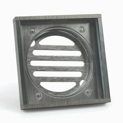 AQUAPERLA MUSES EZY FLOW GUARD FLOOR WASTE 100X100X14MM BRUSHED SILVER 100MM