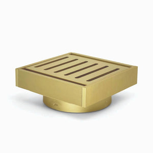 AQUAPERLA MUSES EZY FLOW FLOOR WASTE BRUSHED GOLD 100MM