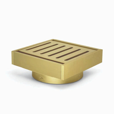AQUAPERLA MUSES EZY FLOW FLOOR WASTE BRUSHED GOLD 100MM
