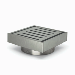 AQUAPERLA MUSES EZY FLOW FLOOR WASTE BRUSHED SILVER 100MM