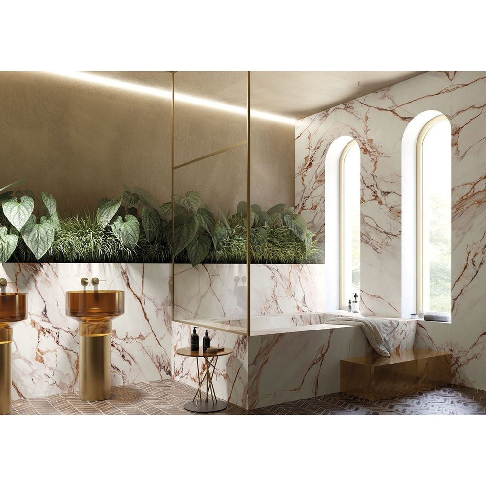 EVERSTONE MEGASLIM LIGHT RED CALACATTA 3200X1600MM RECTANGULAR THIN SLAB (PER SLAB)