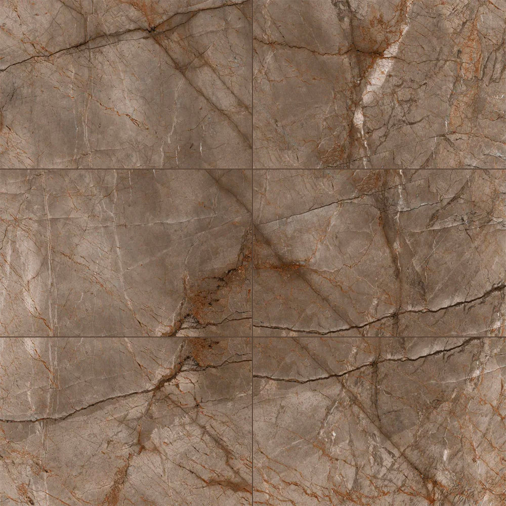 MUSES SILVER ROOT BROWN POLISHED 600X1200MM RECTANGULAR TILE (PER BOX)