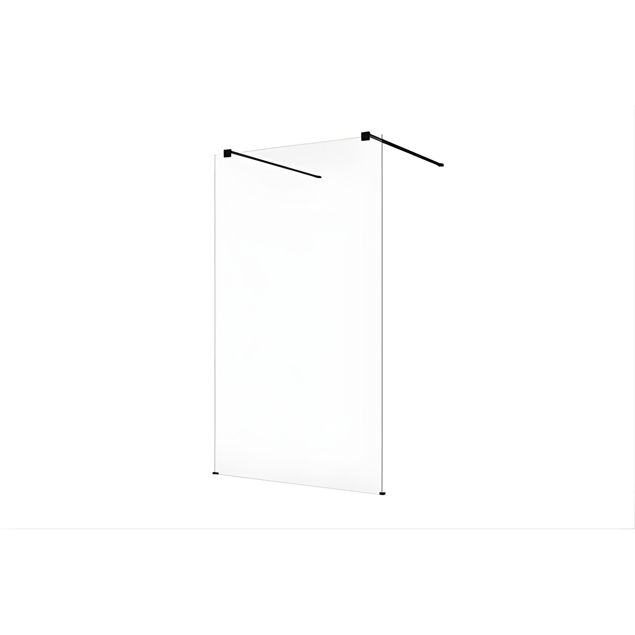 DECINA M-SERIES FRAMELESS FREESTANDING PANEL CLEAR GLASS BLACK
