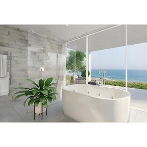 DECINA M-SERIES FRAMELESS FREESTANDING PANEL CLEAR GLASS BRUSHED NICKEL