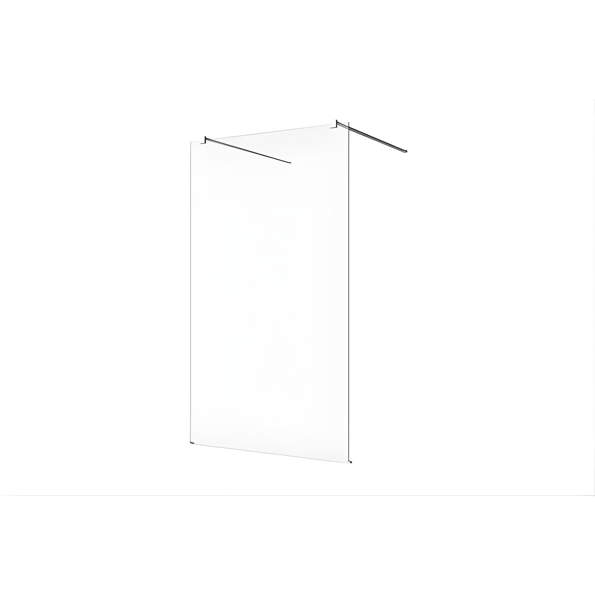 DECINA M-SERIES FRAMELESS FREESTANDING PANEL CLEAR GLASS BRUSHED NICKEL