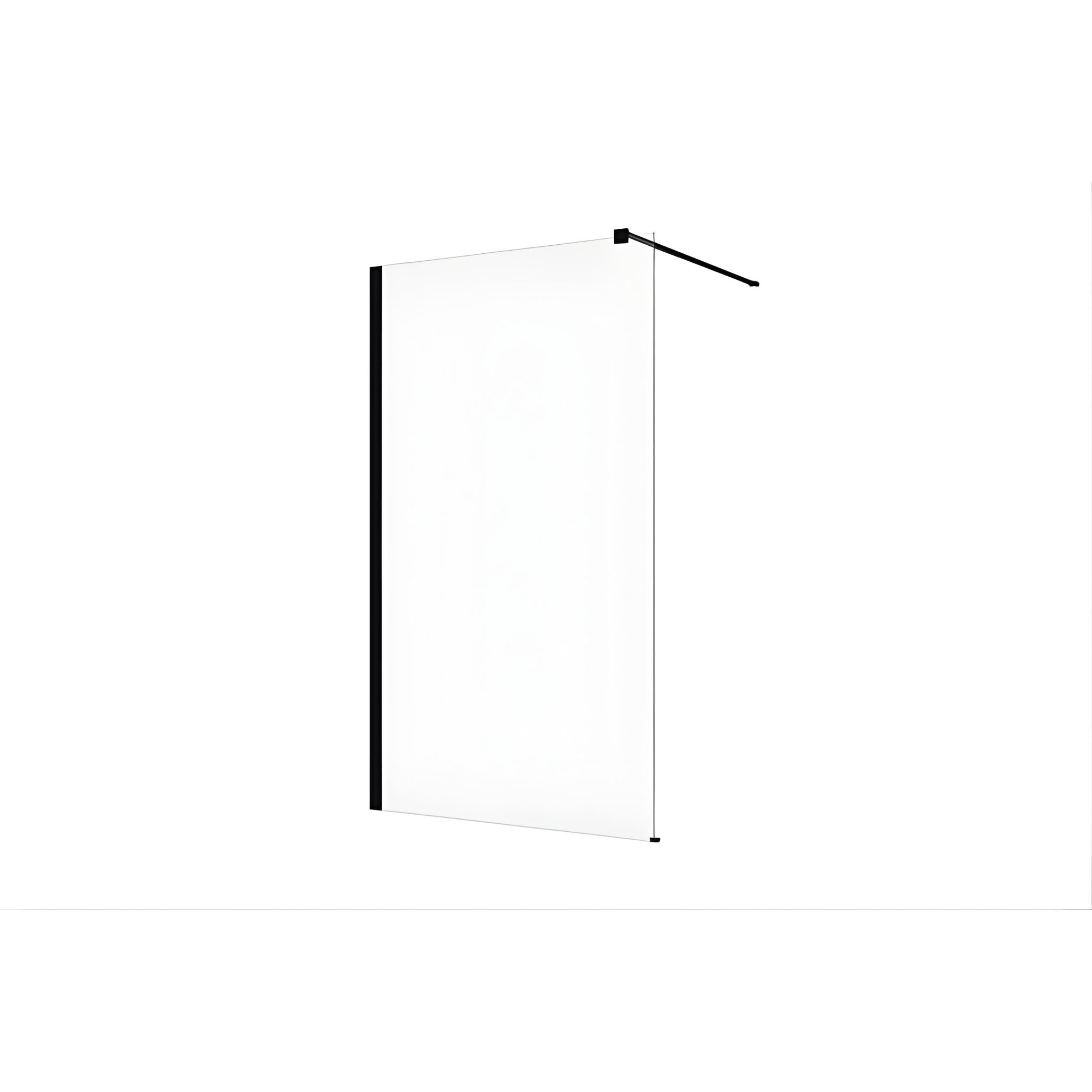 DECINA M-SERIES FRAMELESS WALL FIXED PANEL CLEAR GLASS BLACK