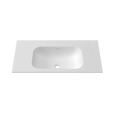 OTTI CHLOE SILK MATTE WHITE UNDERMOUNT SINGLE VANITY SOLID SURFACE STONE TOP WITH BASIN (MULTIPLE SIZES AVAILABLE)