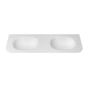 OTTI HAVANA CHLOE SILK MATTE WHITE UNDERMOUNT DOUBLE VANITY SOLID SURFACE STONE TOP WITH BASIN (AVAILABLE IN 1500MM AND 1800MM)