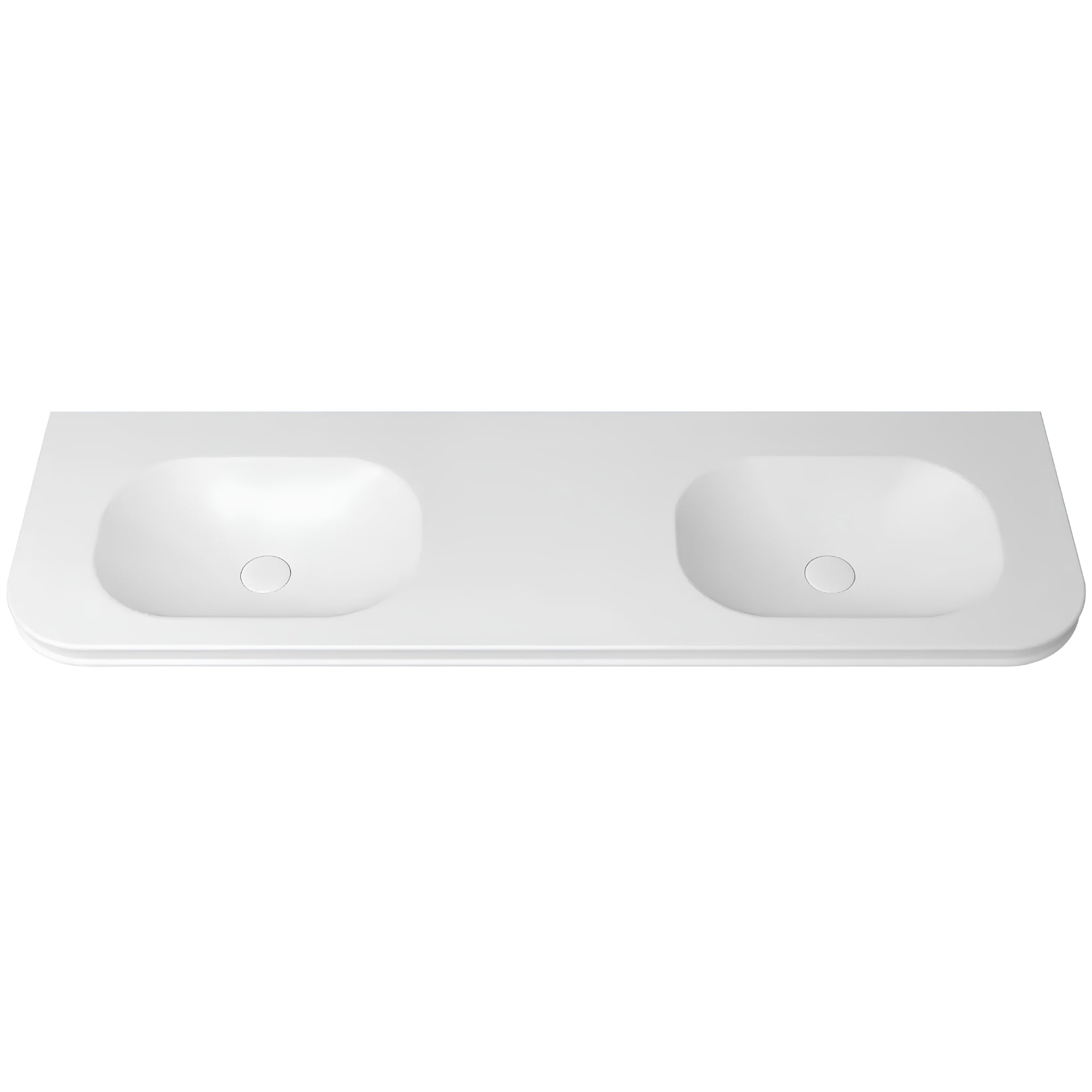 OTTI HAVANA ENGLISH EDGE MATTE WHITE UNDERMOUNT DOUBLE VANITY TOP WITH SOFT SQUARE BASIN (AVAILABLE IN 1500MM AND 1800MM)