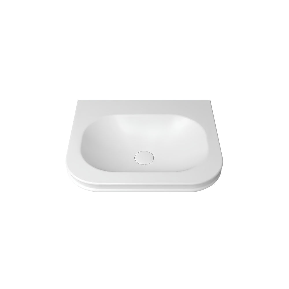 OTTI HAVANA ENGLISH EDGE MATTE WHITE UNDERMOUNT SINGLE VANITY TOP WITH SOFT SQUARE BASIN (MULTIPLE SIZES AVAILABLE)