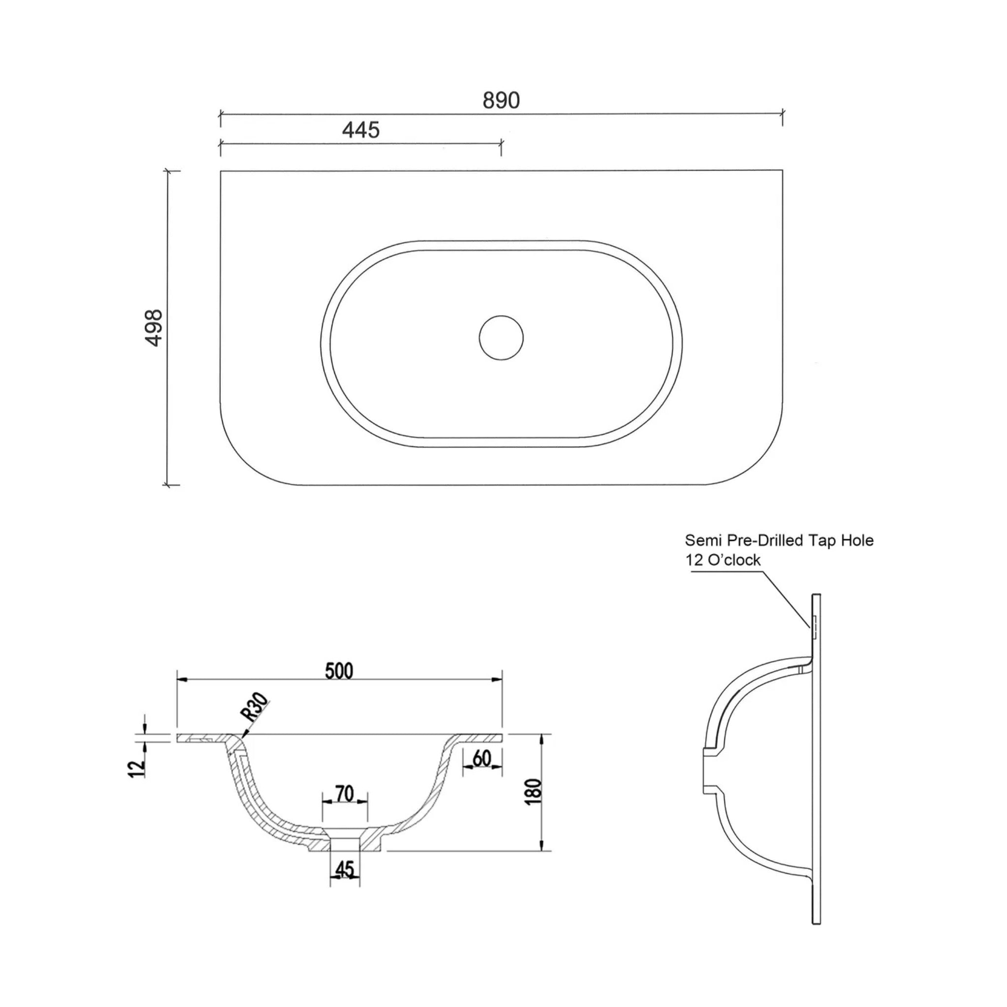 OTTI CHLOE SILK MATTE WHITE UNDERMOUNT SINGLE VANITY SOLID SURFACE STONE TOP WITH BASIN (MULTIPLE SIZES AVAILABLE)