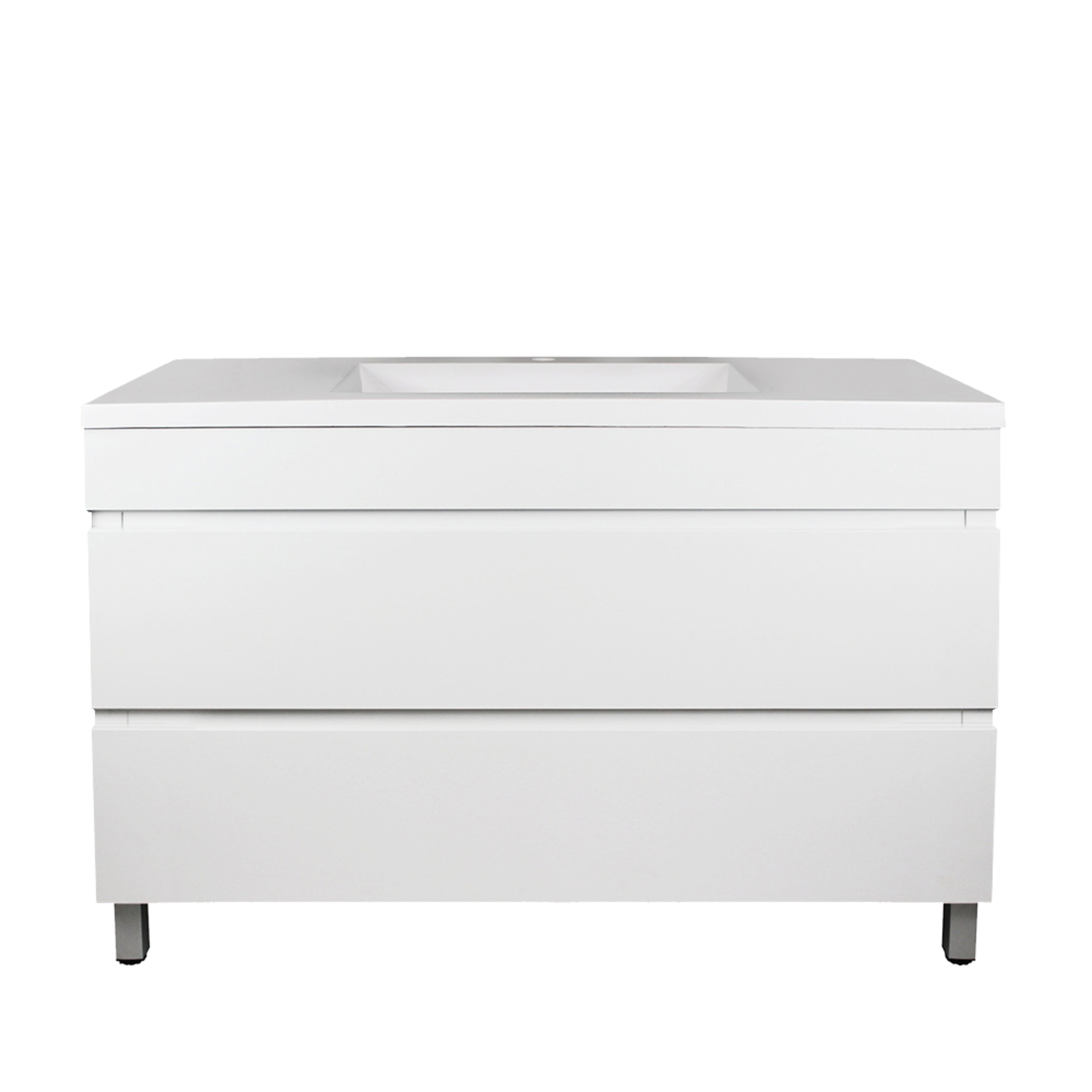 POSEIDON MATTE WHITE 1200MM SINGLE BOWL FLOOR STANDING VANITY