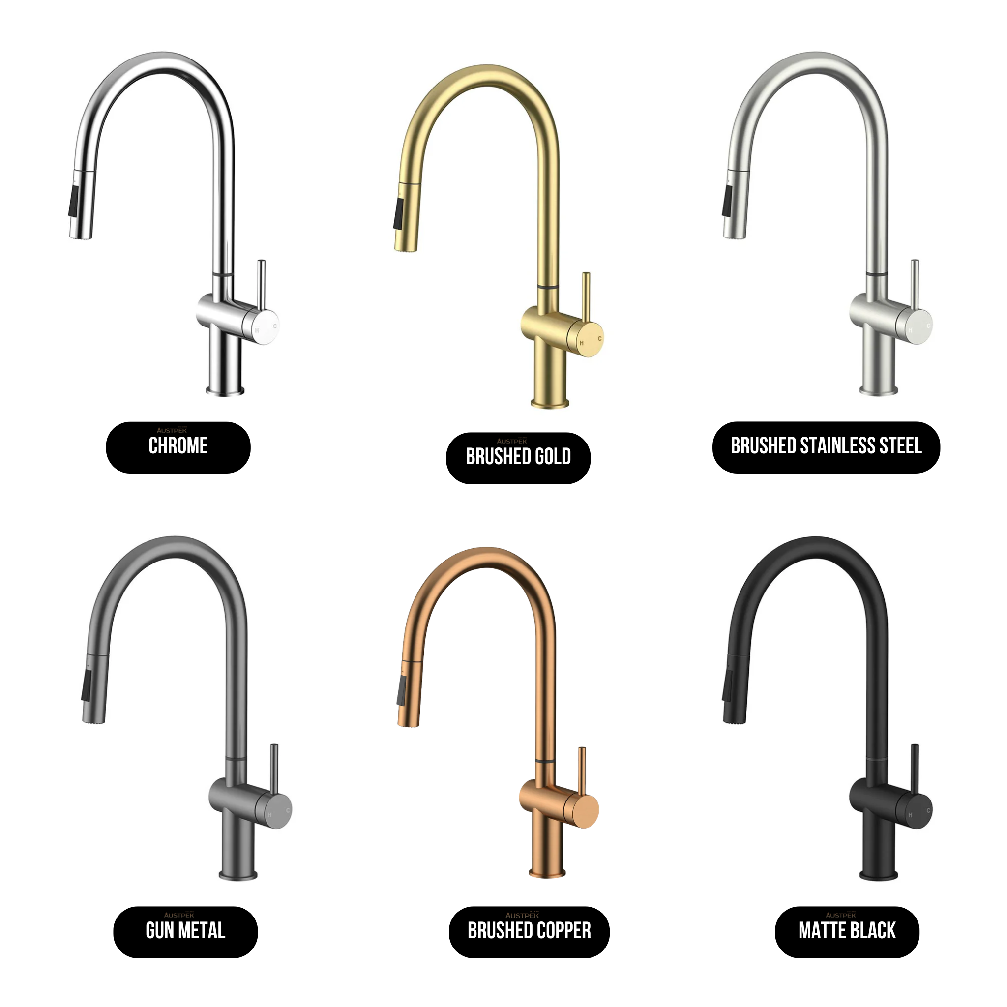 AMOZA LEAD FREE PULL OUT SINK MIXER 451MM BRUSHED STAINLESS STEEL