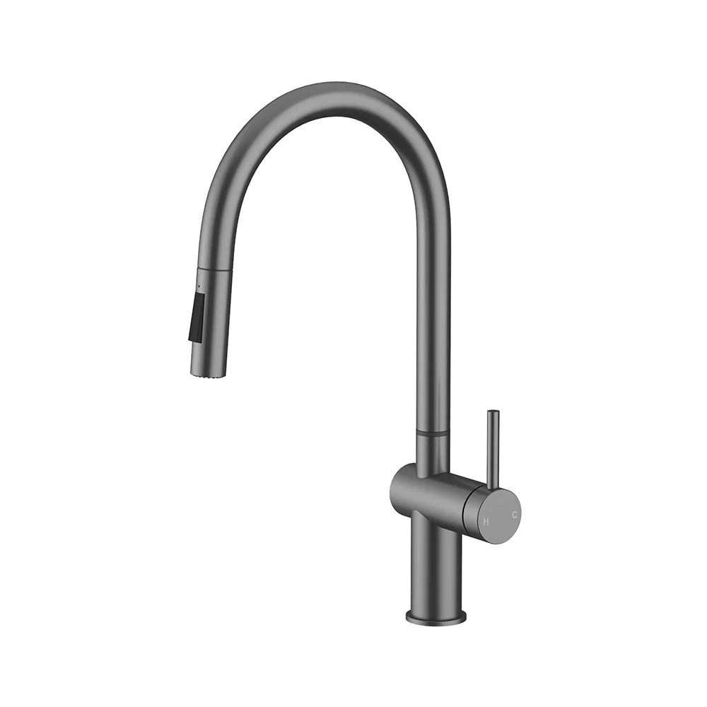 AMOZA LEAD FREE PULL OUT SINK MIXER 451MM GUN METAL
