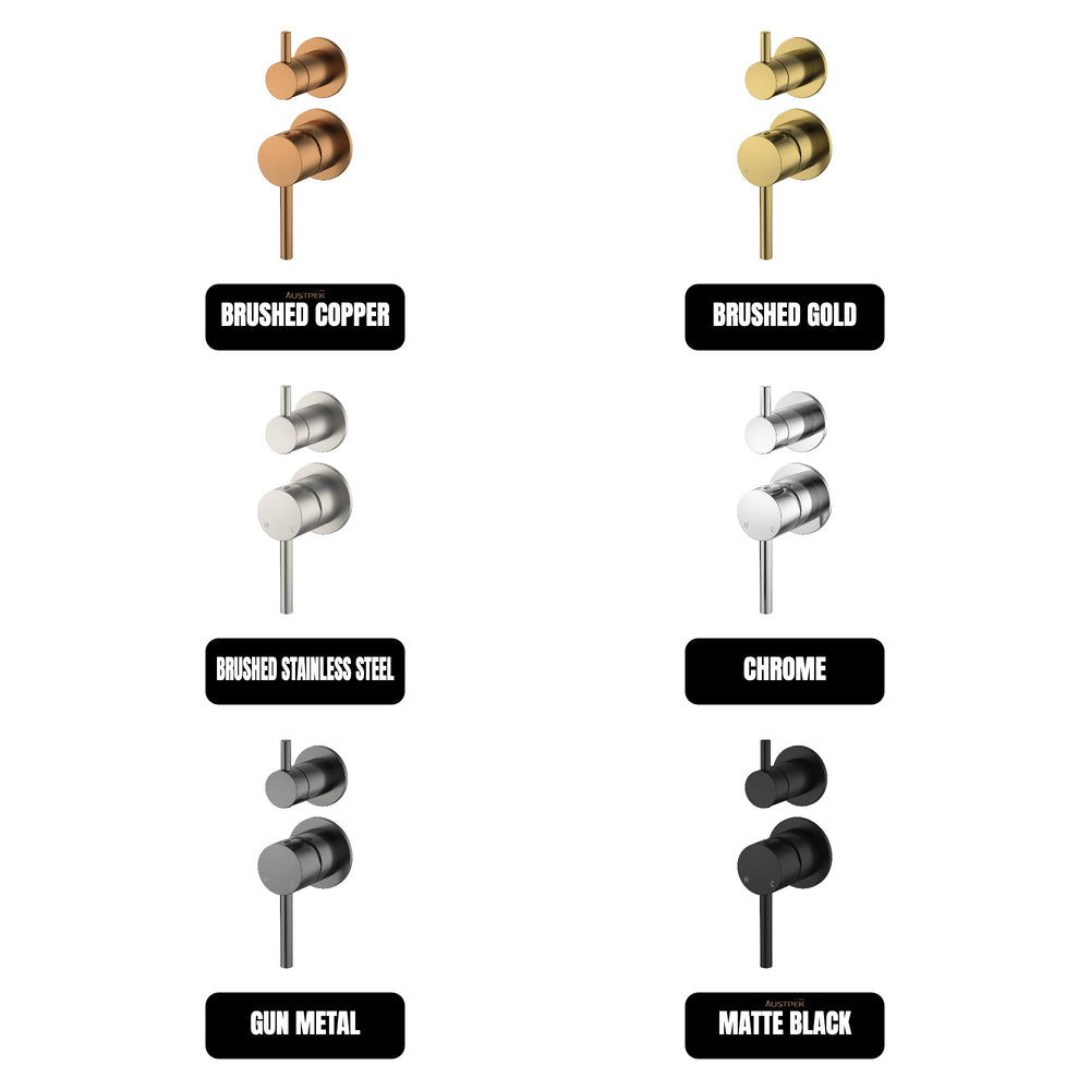 AMOZA DIVERTER MIXER TRIM KIT WITH ROUGH IN BODY BRUSHED STAINLESS STEEL