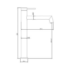 AMOZA HIGH RISE BASIN MIXER 300MM BRUSHED STAINLESS STEEL