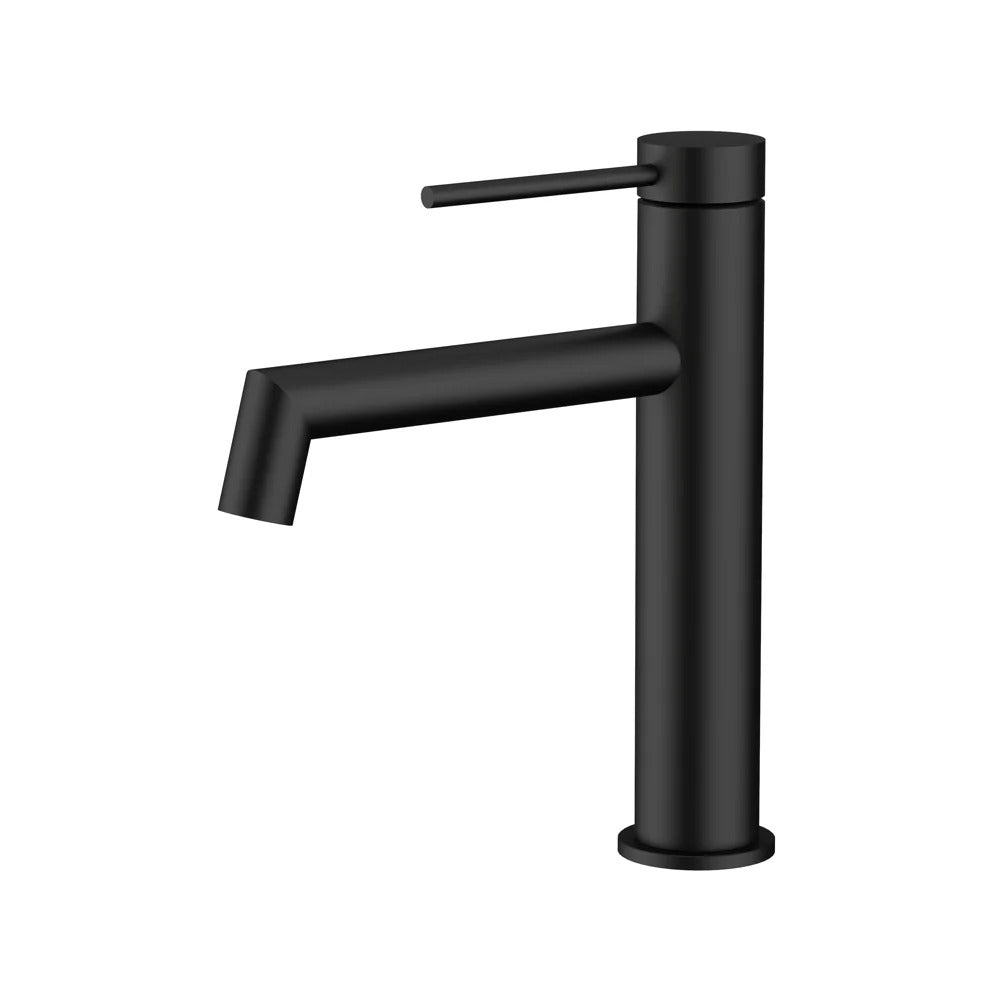 AMOZA LEAD FREE RIGHT ANGLE BASIN MIXER 200MM MATTE BLACK
