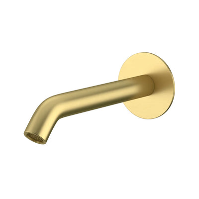 AMOZA CURVED BATH SPOUT 200MM BRUSHED GOLD