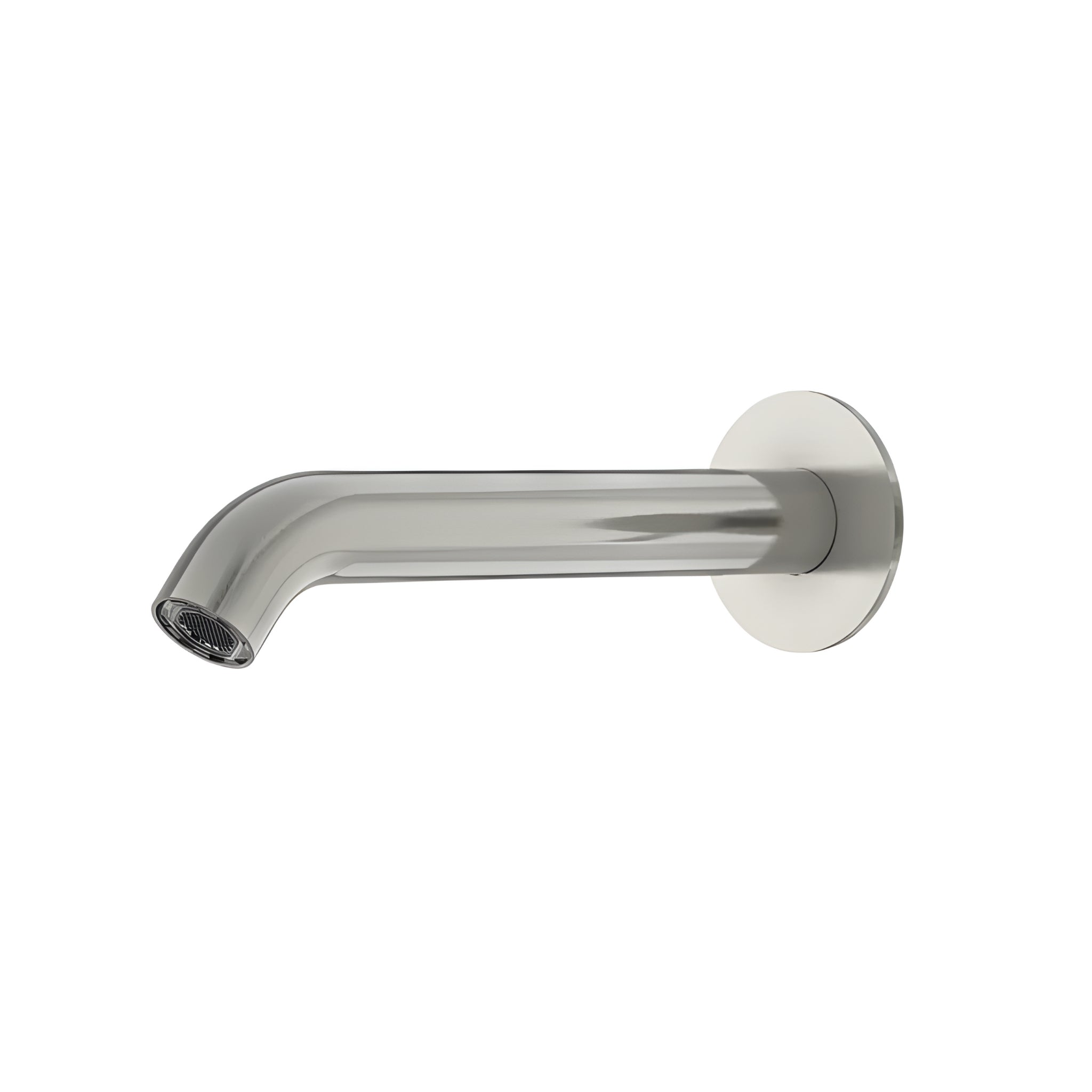 AMOZA CURVED BATH SPOUT 200MM BRUSHED STAINLESS STEEL