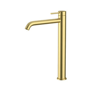 AMOZA CURVED HIGH RISE BASIN MIXER 311MM BRUSHED GOLD