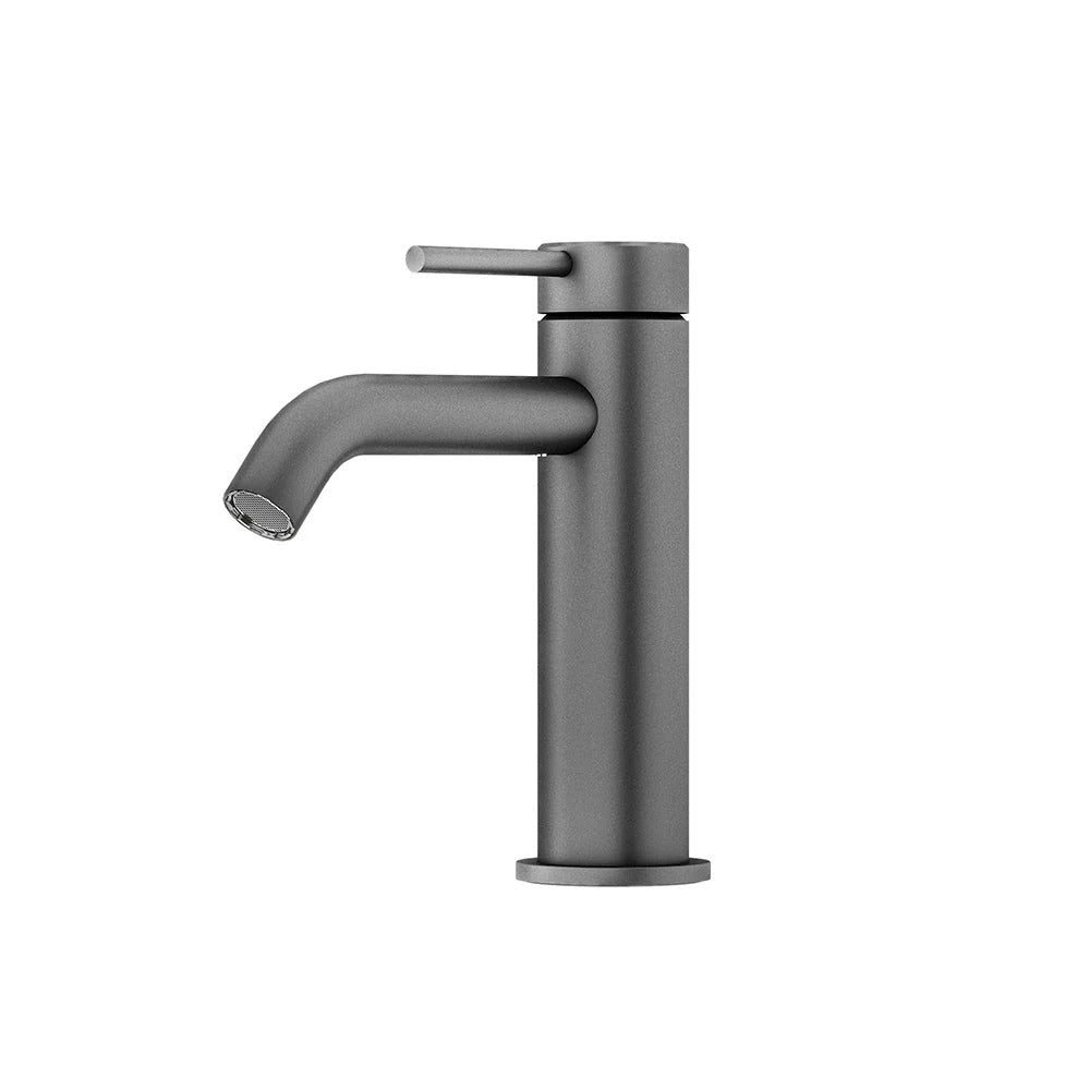 AMOZA CURVED BASIN MIXER 147MM GUN METAL