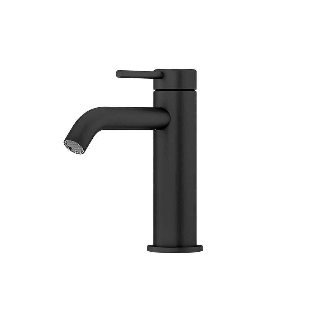 AMOZA LEAD FREE CURVED BASIN MIXER 147MM MATTE BLACK