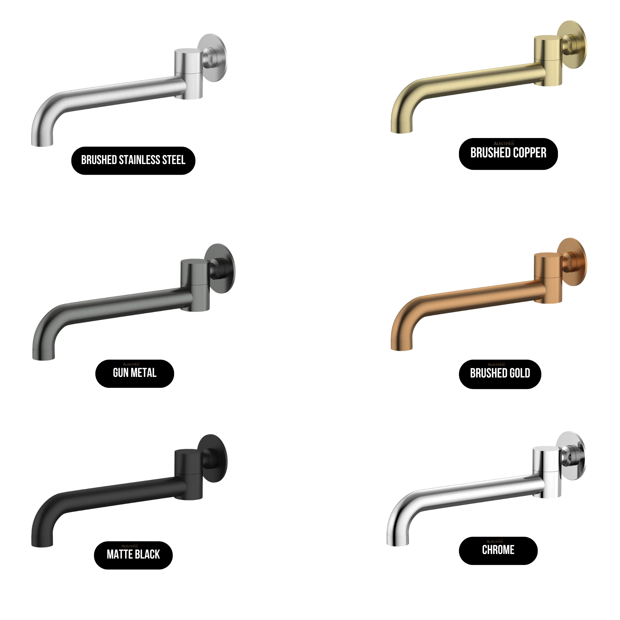 AMOZA SWIVEL BATH SPOUT 251MM BRUSHED COPPER