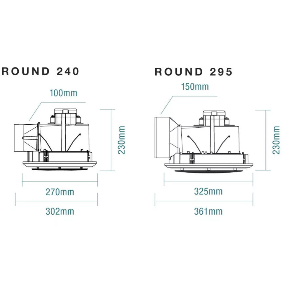 MARTEC SATURN ROUND EXHAUST FAN WHITE (AVAILABLE IN 240MM AND 295MM)