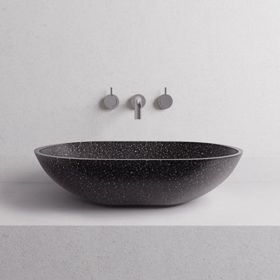 MADU MAEVE ABOVE COUNTER BASIN TERRAZO STONE BLACK 520MM