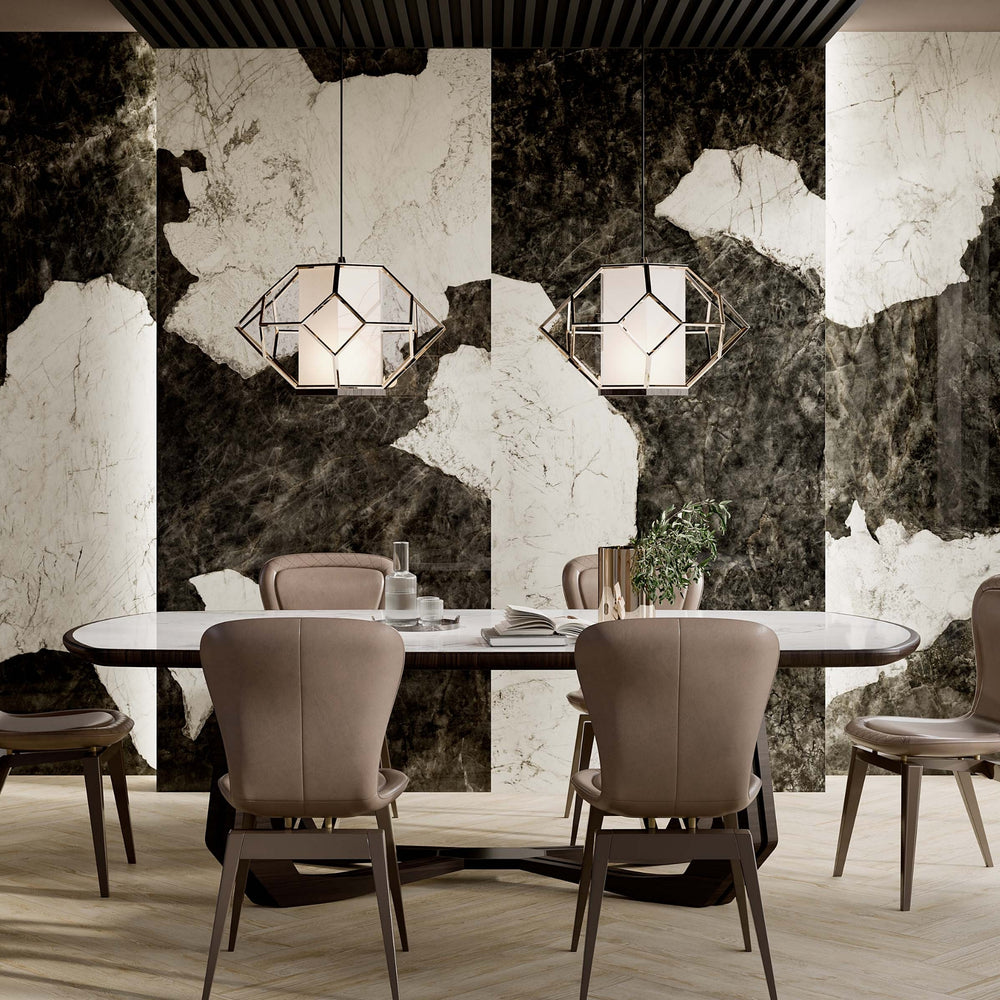 EVERSTONE MEGASLIM MAGMA BLACK & WHITE 2800X1200MM RECTANGULAR THIN SLAB (PER SLAB)