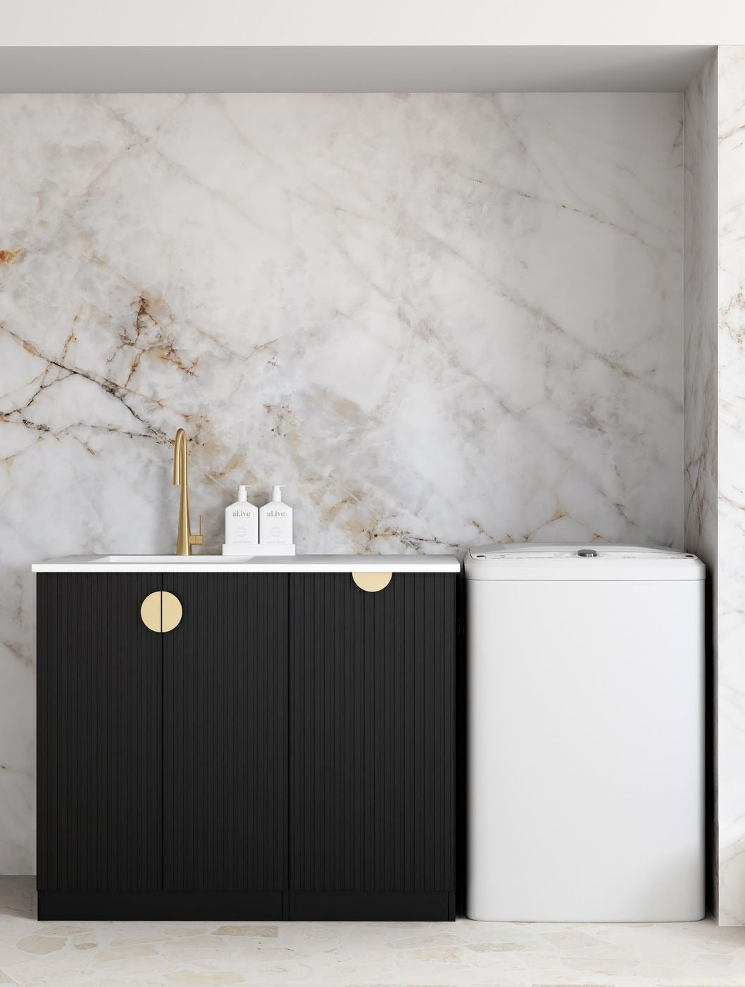 OTTI MARLO MATTE BLACK 415MM BASE LAUNDRY CABINET