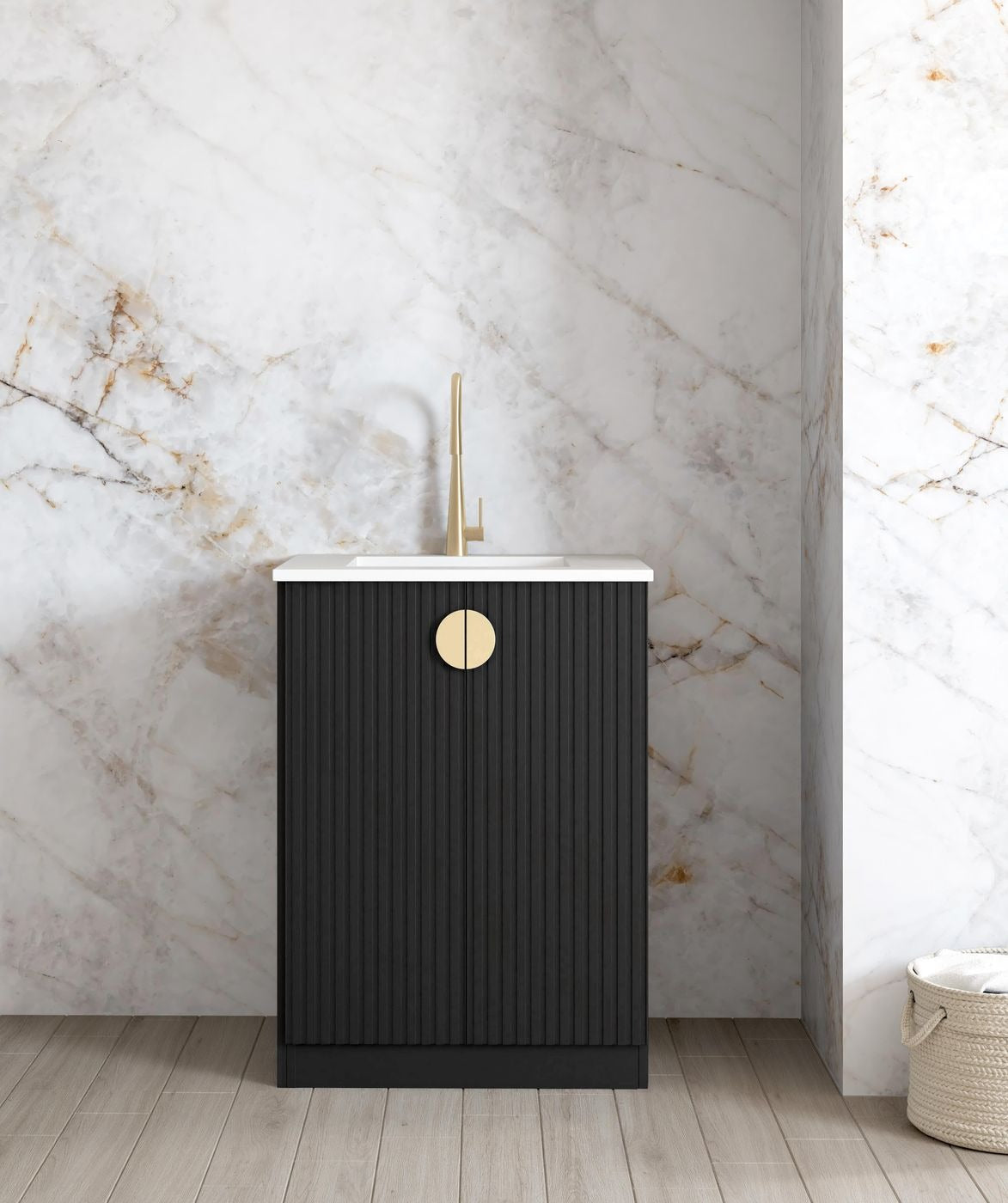 OTTI MARLO MATTE BLACK 630MM BASE LAUNDRY CABINET