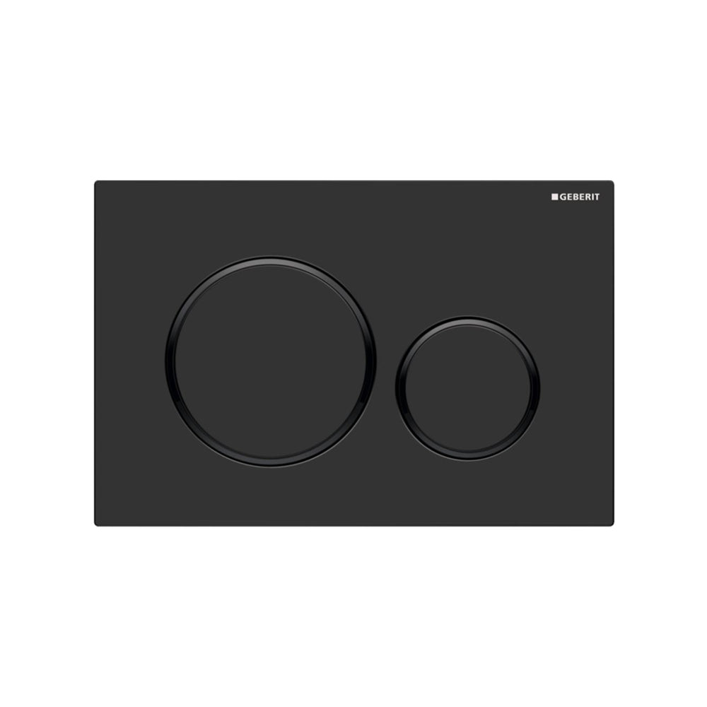 OLIVERI GEBERIT CONCEALED CISTERN FLUSH PLATE WITH ROUND BUTTONS 246MM MATTE BLACK